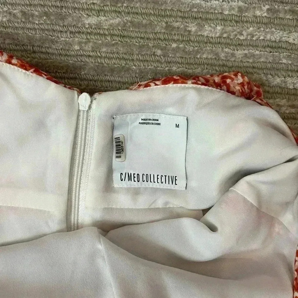 C/meo COLLECTIVE halter fitted ruffle midi dress open back size M ulla sundress - Picture 11 of 13